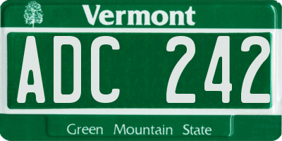 VT license plate ADC242