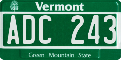 VT license plate ADC243