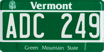 VT license plate ADC249