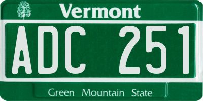 VT license plate ADC251
