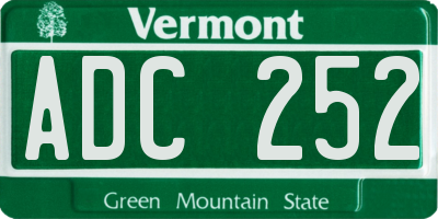 VT license plate ADC252