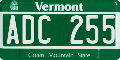 VT license plate ADC255