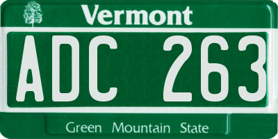 VT license plate ADC263