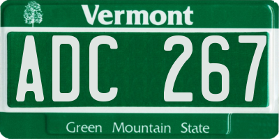 VT license plate ADC267