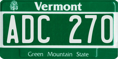 VT license plate ADC270