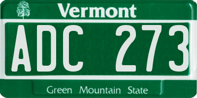 VT license plate ADC273