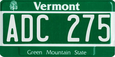 VT license plate ADC275