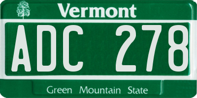 VT license plate ADC278