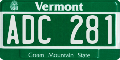VT license plate ADC281