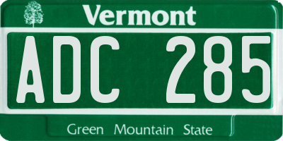 VT license plate ADC285