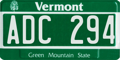 VT license plate ADC294