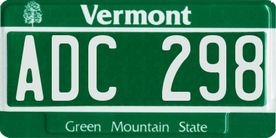 VT license plate ADC298
