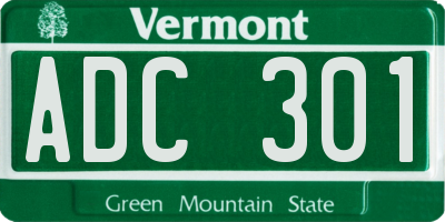 VT license plate ADC301