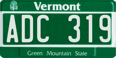 VT license plate ADC319