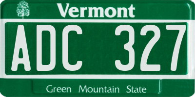 VT license plate ADC327