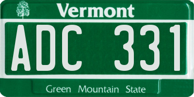 VT license plate ADC331
