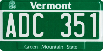 VT license plate ADC351