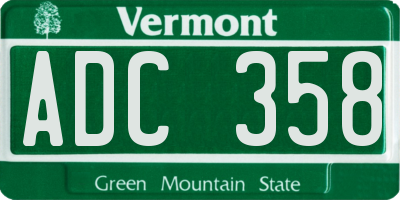 VT license plate ADC358