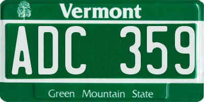 VT license plate ADC359