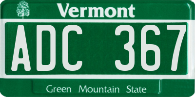 VT license plate ADC367
