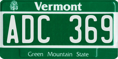 VT license plate ADC369