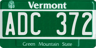 VT license plate ADC372