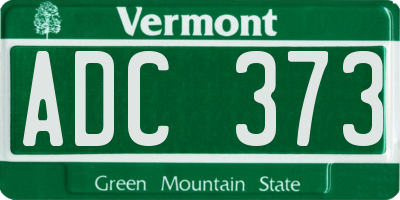 VT license plate ADC373