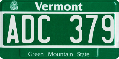 VT license plate ADC379