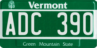 VT license plate ADC390