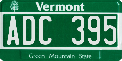 VT license plate ADC395