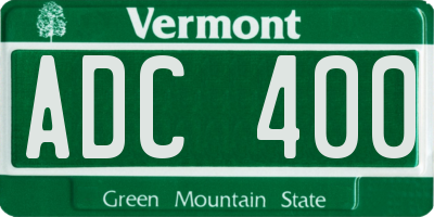 VT license plate ADC400