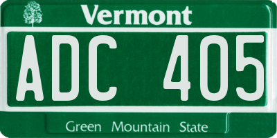 VT license plate ADC405