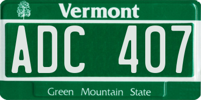 VT license plate ADC407