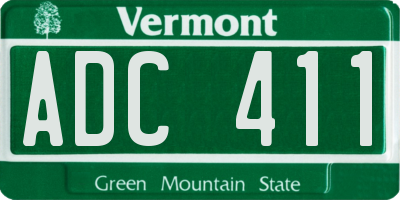 VT license plate ADC411