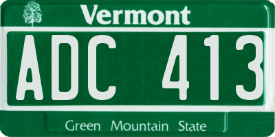 VT license plate ADC413