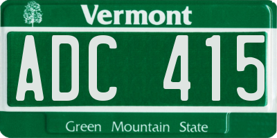 VT license plate ADC415