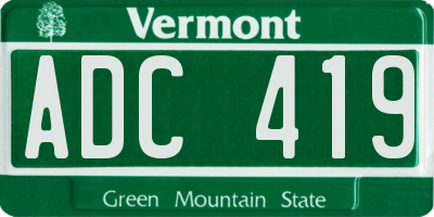 VT license plate ADC419