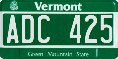 VT license plate ADC425