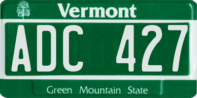 VT license plate ADC427