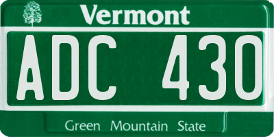 VT license plate ADC430