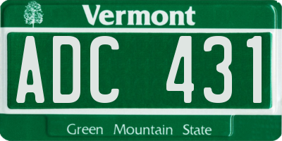 VT license plate ADC431