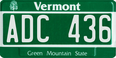 VT license plate ADC436