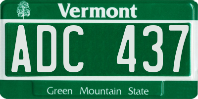 VT license plate ADC437