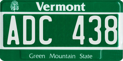 VT license plate ADC438