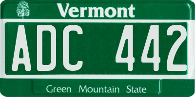 VT license plate ADC442