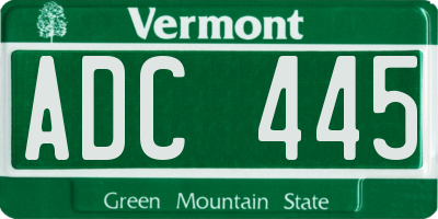 VT license plate ADC445