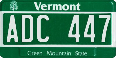 VT license plate ADC447