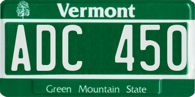 VT license plate ADC450