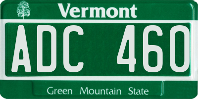 VT license plate ADC460