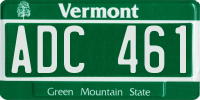 VT license plate ADC461